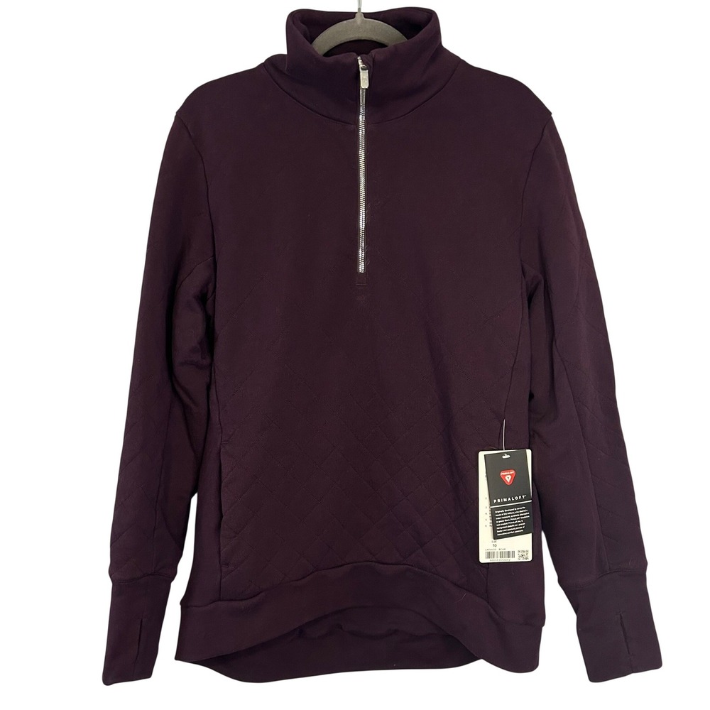 Lululemon Forever Warm Pullover Black Cherry Quilted Half Zip Size 10 NWT - Picture 2 of 13